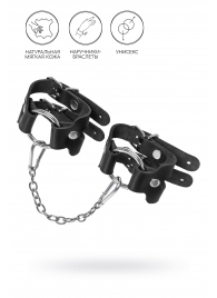 Черные кожаные наручники-браслеты из двух ремешков - Pecado - купить с доставкой в Смоленске