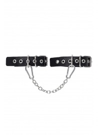 Черные оковы из одного ремешка с люверсами - Pecado - купить с доставкой в Смоленске
