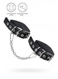 Черные оковы из одного ремешка с люверсами - Pecado - купить с доставкой в Смоленске