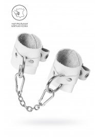 Белые мягкие кожаные наручники с люверсами - Pecado - купить с доставкой в Смоленске