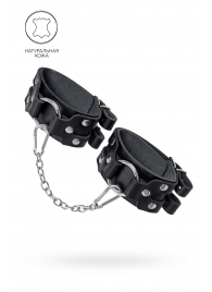 Черные кожаные оковы с двумя ремешками - Pecado - купить с доставкой в Смоленске