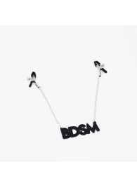 Зажимы на соски с кожаной подвеской BDSM - Crazy Handmade - купить с доставкой в Смоленске
