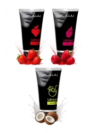 Набор из 3 съедобных лубрикантов JUJU (клубника, малина, кокос) - JuJu - купить с доставкой в Смоленске