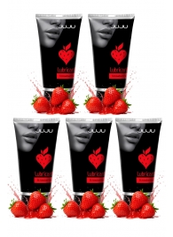 Набор из 5 съедобных лубрикантов JUJU со вкусом клубники - JuJu - купить с доставкой в Смоленске