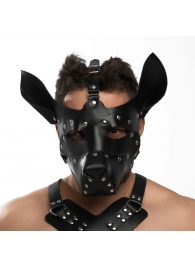 Черная кожаная маска «Собака» - Crazy Handmade - купить с доставкой в Смоленске