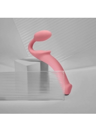 Розовый безремневой страпон Strap-on-me Semi-Realistic Bendable Strap-On size S - Strap-on-me - купить с доставкой в Смоленске