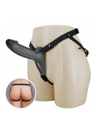 Черный полый мужской страпон London - 16,8 см. - Baile - купить с доставкой в Смоленске