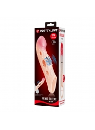 Телесная удлиняющая насадка с рельефом и вибрацией Brad - 21,3 см. - Baile - в Смоленске купить с доставкой