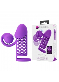 Фиолетовая вибронасадка с клиторальным отростком Harden - Baile - в Смоленске купить с доставкой