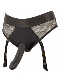 Черный женский страпон Strap-on Set: трусики и насадка - Orion - купить с доставкой в Смоленске