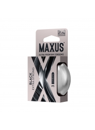 Черные утолщенные презервативы MAXUS Extra Strong с железным кейсом - 3 шт. - Maxus - купить с доставкой в Смоленске