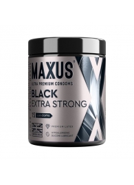 Черные утолщенные презервативы MAXUS Extra Strong с железным кейсом - 15 шт. - Maxus - купить с доставкой в Смоленске