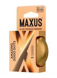 Точечные презервативы MAXUS 2000 Amazing Dots с железным кейсом - 3 шт. - Maxus - купить с доставкой в Смоленске