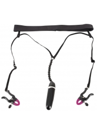 Женские вибростринги с зажимами для половых губ Spreader String with Vibrator - Orion - купить с доставкой в Смоленске