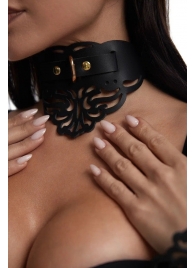 Фигурный чокер с узорами и золотистой фурнитурой - Crazy Handmade - купить с доставкой в Смоленске