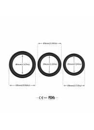 Набор из 3 черных эрекционных колец Stay Hard - Boys of Toys - в Смоленске купить с доставкой