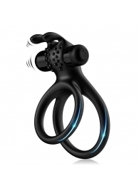 Черное эрекционное виброкольцо с подхватом мошонки Stay Hard - Boys of Toys - в Смоленске купить с доставкой