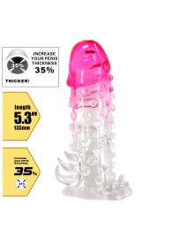 Прозрачно-розовая насадка на пенис Wilford - 13,5 см. - Baile - в Смоленске купить с доставкой