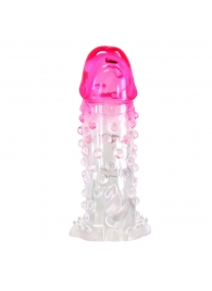 Прозрачно-розовая насадка на пенис Wilford - 13,5 см. - Baile - в Смоленске купить с доставкой