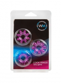 Набор из 3 лиловых эрекционных колец различной формы - Erowoman-Eroman - в Смоленске купить с доставкой