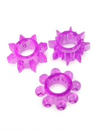 Набор из 3 лиловых эрекционных колец различной формы - Erowoman-Eroman - в Смоленске купить с доставкой