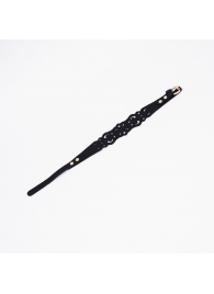 Черный ажурный чокер с золотистой фурнитурой - Crazy Handmade - купить с доставкой в Смоленске