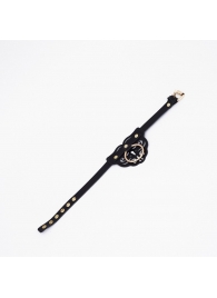 Черный чокер с клепками и золотистой фурнитурой - Crazy Handmade - купить с доставкой в Смоленске