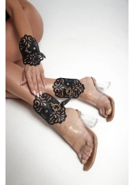 Черный фигурные оковы с золотистой фурнитурой - Crazy Handmade - купить с доставкой в Смоленске