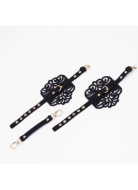 Черный фигурные оковы с золотистой фурнитурой - Crazy Handmade - купить с доставкой в Смоленске