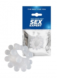 Эластичное эрекционное кольцо с двумя рядами шариков - Sex Expert - в Смоленске купить с доставкой