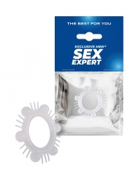 Эластичное эрекционное кольцо с шипиками и шариками - Sex Expert - в Смоленске купить с доставкой