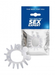 Эластичное эрекционное кольцо с шариками и лучами - Sex Expert - в Смоленске купить с доставкой