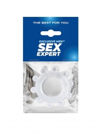Прозрачное эрекционное кольцо со стимулирующими шариками - Sex Expert - в Смоленске купить с доставкой
