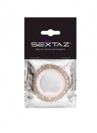 Эрекционное кольцо с бежевыми «ресничками» - Sextaz - в Смоленске купить с доставкой