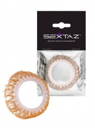 Эрекционное кольцо с бежевыми «ресничками» - Sextaz - в Смоленске купить с доставкой