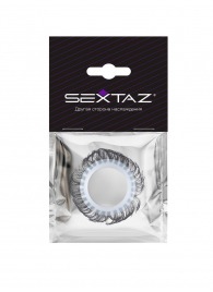 Эластичное эрекционное колечко с черными «ресничками» - Sextaz - в Смоленске купить с доставкой