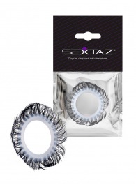 Эластичное эрекционное колечко с черными «ресничками» - Sextaz - в Смоленске купить с доставкой