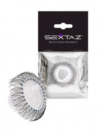 Эластичное эрекционное кольцо с длинными черными «ресничками» - Sextaz - в Смоленске купить с доставкой