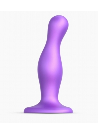 Фиолетовая насадка Strap-On-Me Dildo Plug Curvy size M - Strap-on-me - купить с доставкой в Смоленске