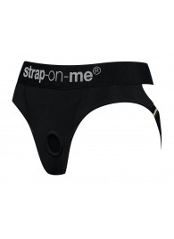 Черные трусики для насадок Heroine Lingerie Harness - size XL - Strap-on-me - купить с доставкой в Смоленске