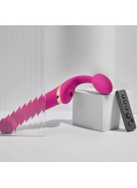 Ярко-розовый безремневой страпон Multi Orgasm Bendable Strap-On size XL с клиторальной стимуляцией - Strap-on-me - купить с доставкой в Смоленске