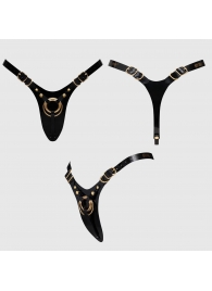 Черный пояс для фиксации насадок Strap-On-Me Leatherette Harness Fabulous - Strap-on-me - купить с доставкой в Смоленске