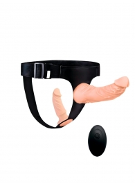 Женский страпон с 2 насадками, вибрацией и пультом ДУ - Erowoman-Eroman - купить с доставкой в Смоленске