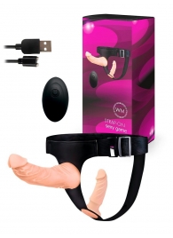 Женский страпон с 2 насадками, вибрацией и пультом ДУ - Erowoman-Eroman - купить с доставкой в Смоленске