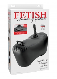 Черное надувное кресло с платформой для фиксации дилдо Body Dock Inflatable Love Seat - Pipedream - купить с доставкой в Смоленске