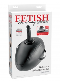 Черный надувной мяч с платформой для фиксации дилдо Body Dock Inflatable Love Ball - Pipedream - купить с доставкой в Смоленске
