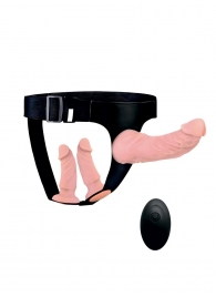 Женский страпон с 3 насадками и вибрацией - Erowoman-Eroman - купить с доставкой в Смоленске