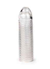 Прозрачная закрытая насадка на пенис с ребрышками - 16 см. - Sex Expert - в Смоленске купить с доставкой