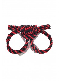 Черно-красные наручники-оковы ’’Узел-омега’’ из хлопковой веревки - Pecado - купить с доставкой в Смоленске
