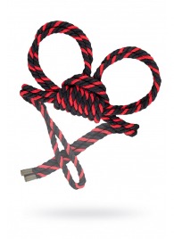 Черно-красные наручники-оковы ’’Узел-омега’’ из хлопковой веревки - Pecado - купить с доставкой в Смоленске
